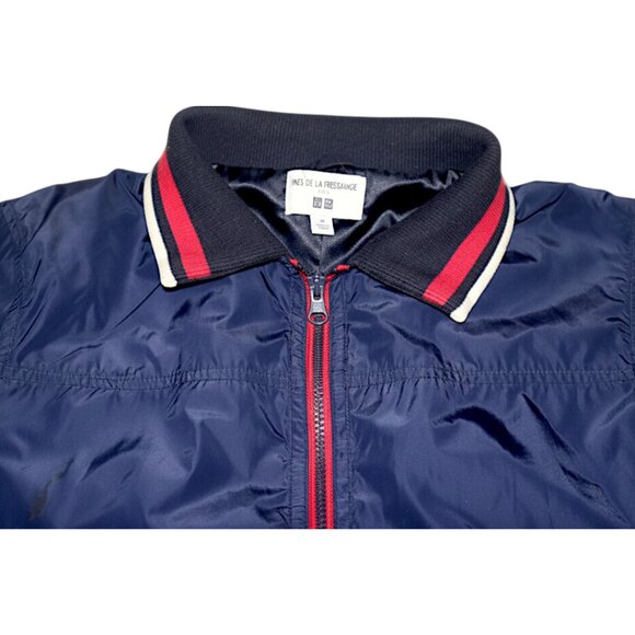 Uniqlo x Ines de la Fressange Navy Bomber Jacket M Retro Preppy Parisian Chic - Picture 3 of 7
